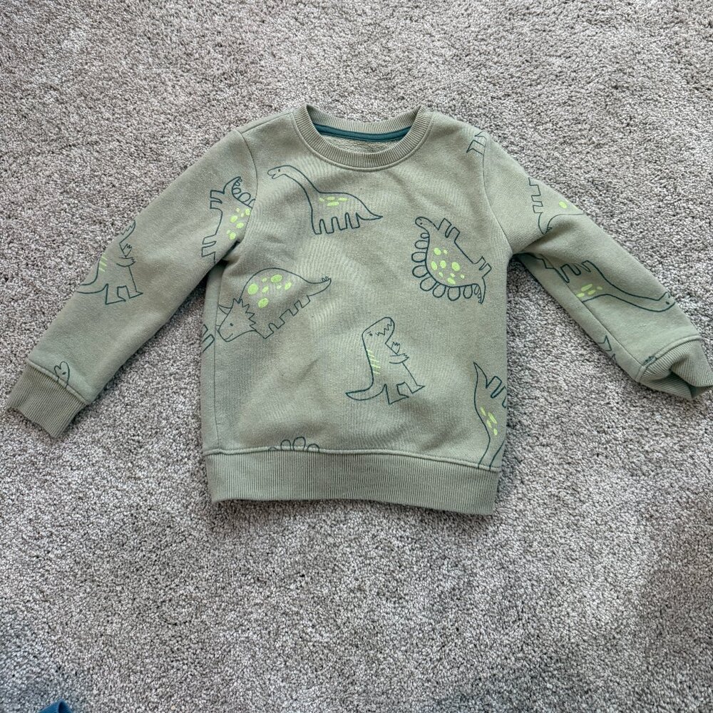 Boys Green dinosaur Sweatshirt 3T
